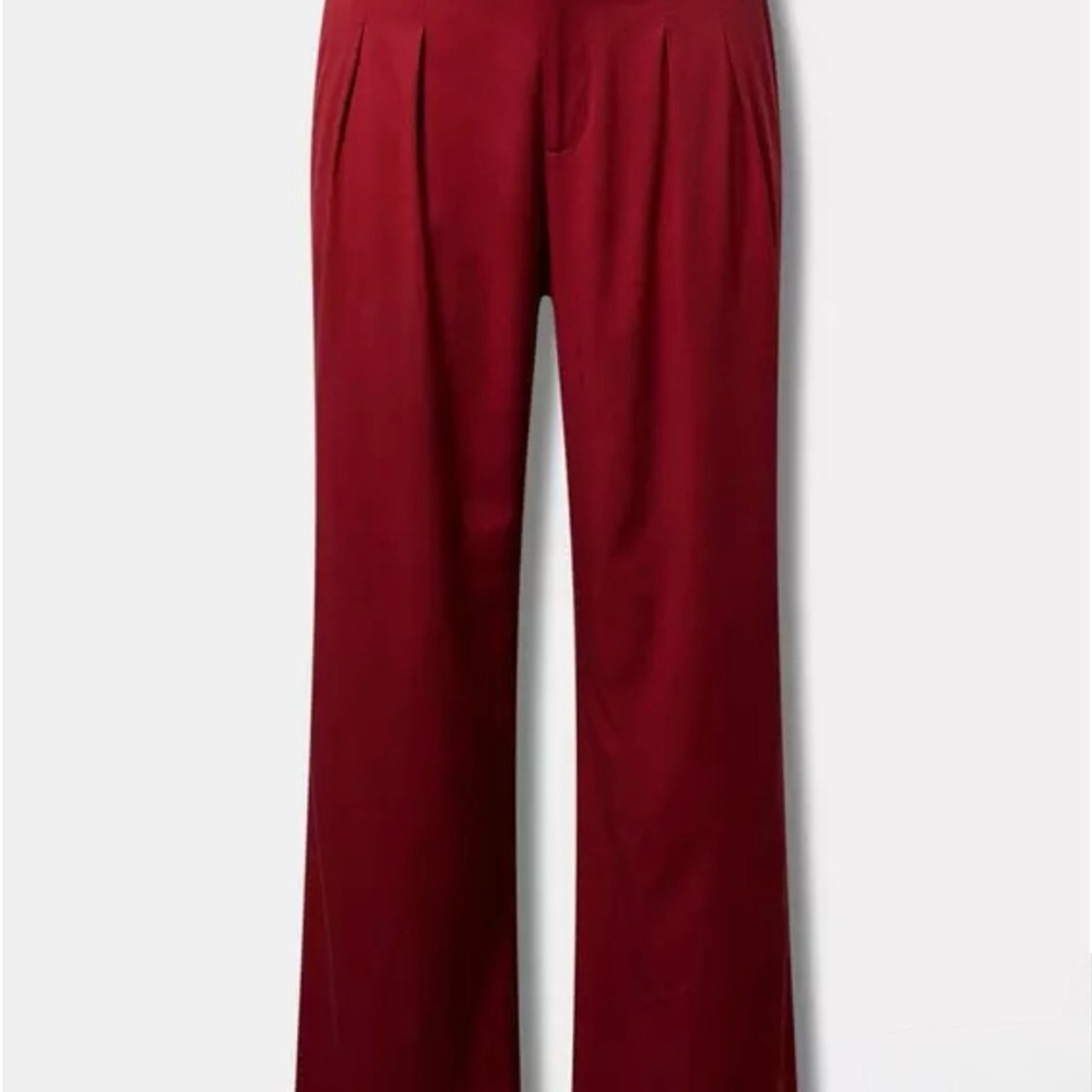 Torrid 20T Women's Wide Leg Pants in Deep Red
